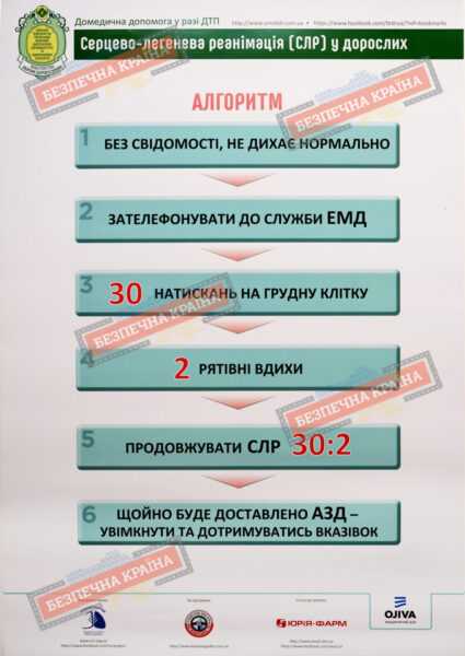 Комплект плакатів "Домедична допомога у разі ДТП"