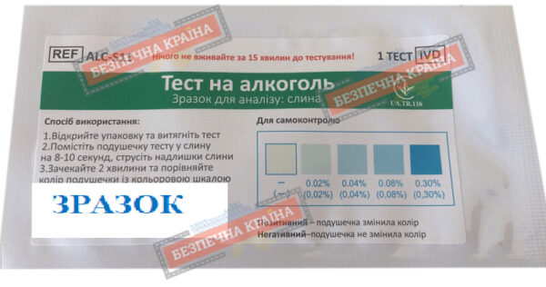 Тест на алкоголь (50шт. мінімальне замовлення)